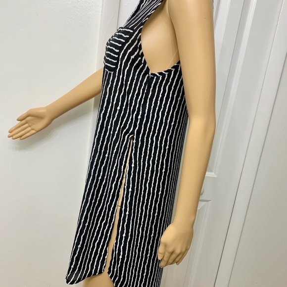 Haute Monde Black and White Button Down Shirt Casual Tunic Dress Women’s Size S - Picture 9 of 12